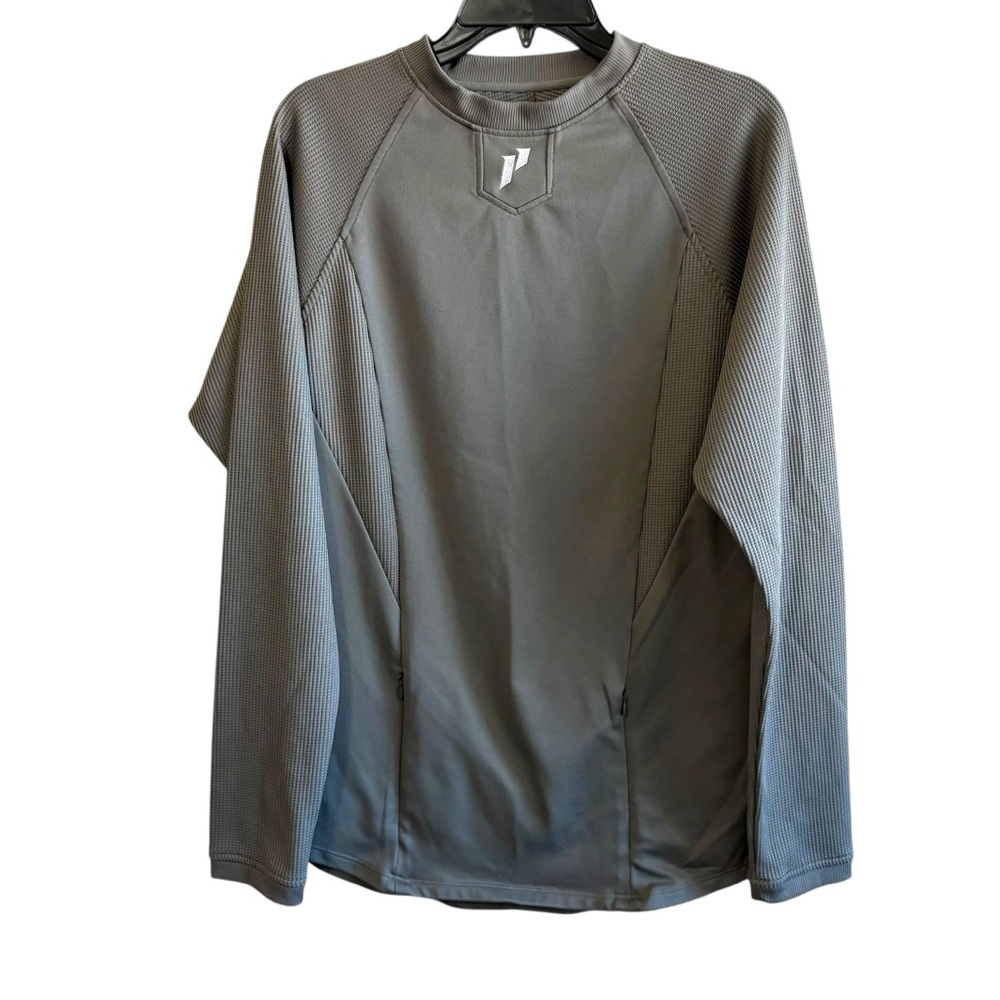 1st Phorm Men’s Sage Green Thermal Knit Pullover Long Sleeve Outdoor Hiking Gym